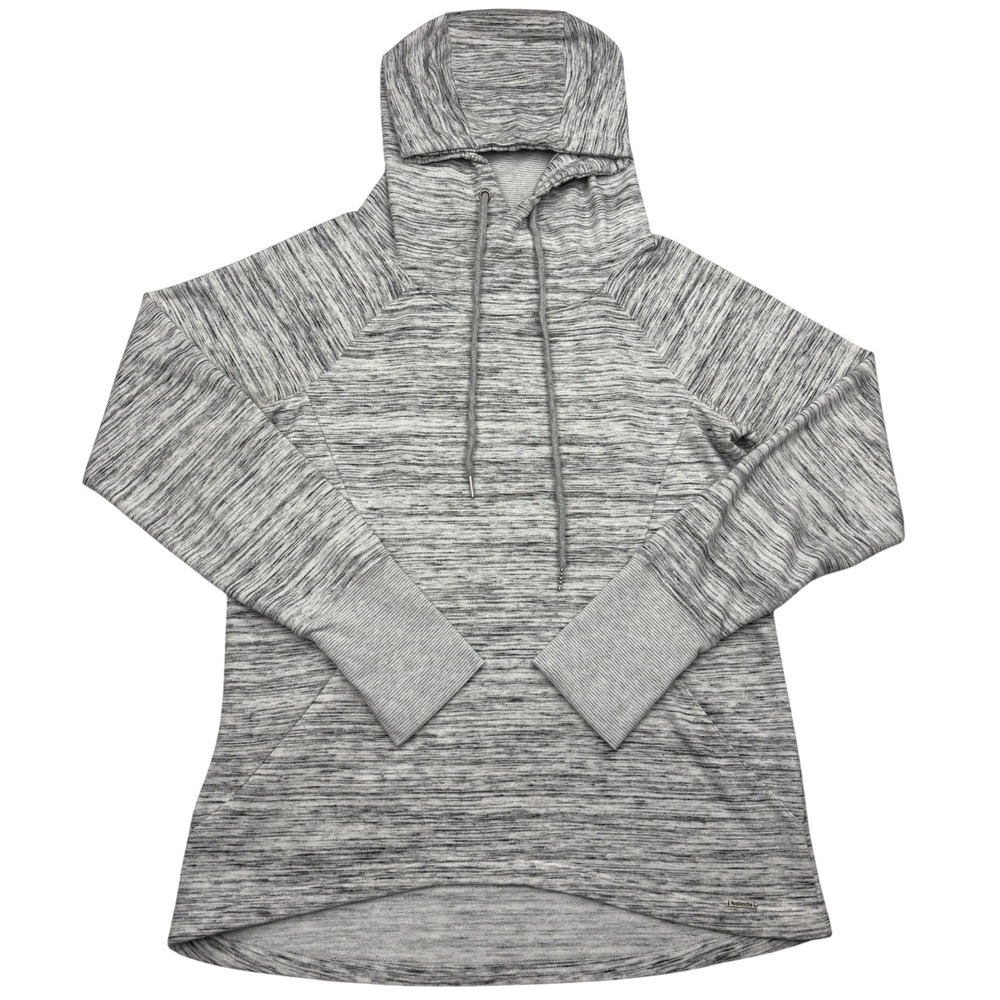 Avalanche Cowl Neck Hoodie Space Dye Gray Sweatshirt Womens Medium Thumbholes M